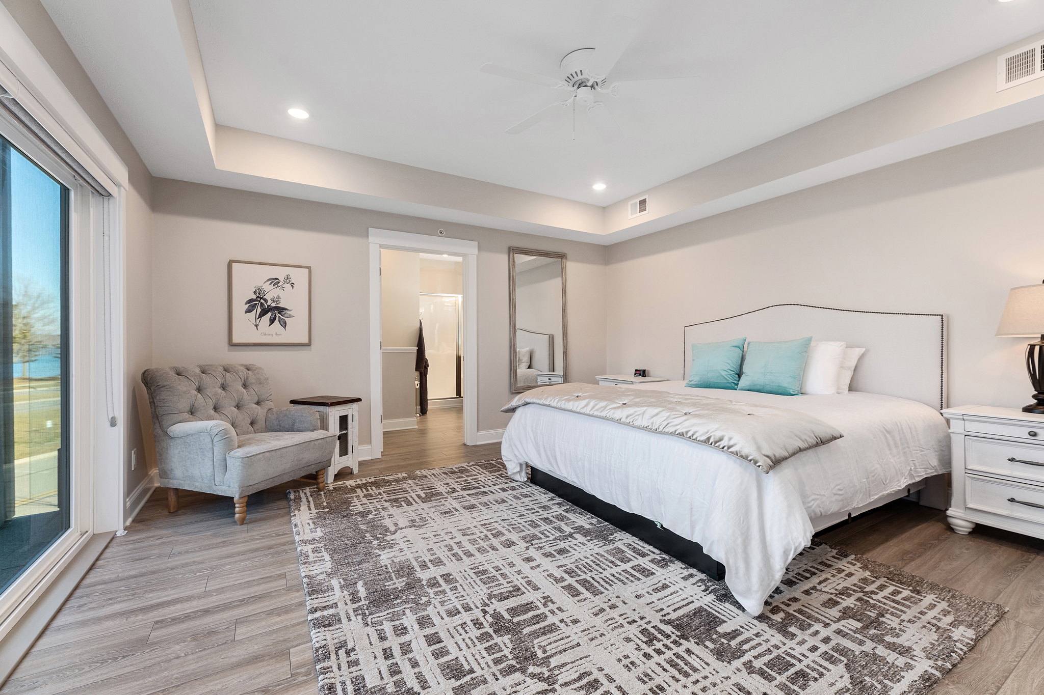 Comfortable and stylish condo interior in Traverse City designed for relaxation and easy access to outdoor activities